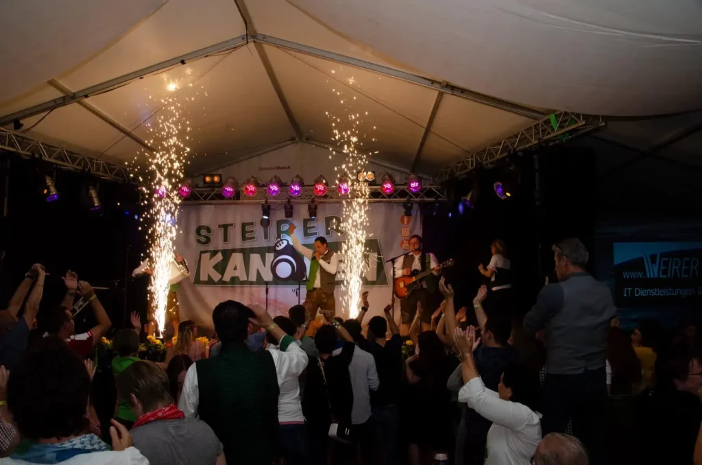Die Steirerkanonen auf der Bühne beim Kanonenfest 2019