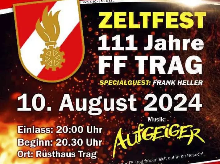 Plakat Zeltfest FF Trag 2024