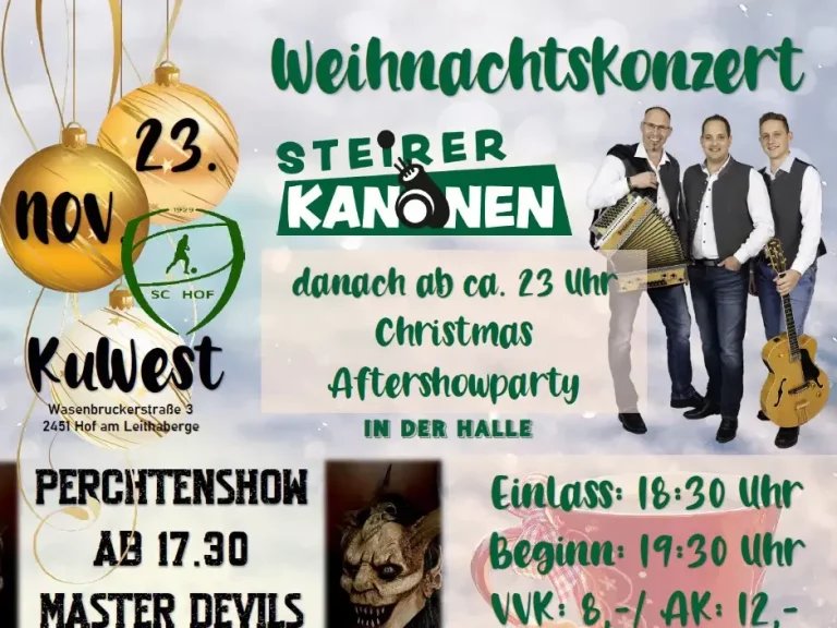 Flyer Steirerkanonen Weihnachtskonzert 2024