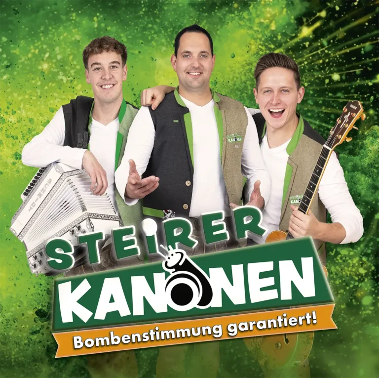 Steirerkanonen mit Logo und grüner Explosion im Hintergrund